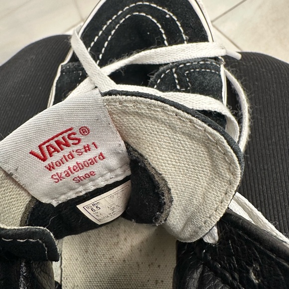 High top sneakers. Vans. Size 8. Fits like 7.5. Washed. Great condition. Firm. - Picture 5 of 9